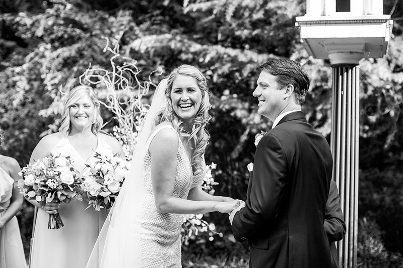 Bride and Groom at their wedding ceremony at Hidden View Farm in Annapolis, Maryland